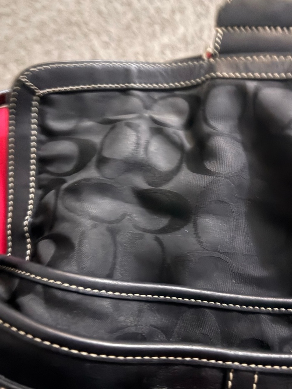 Coach Black Leather Shoulder Bag with Silver Buckle - Picture 3 of 4